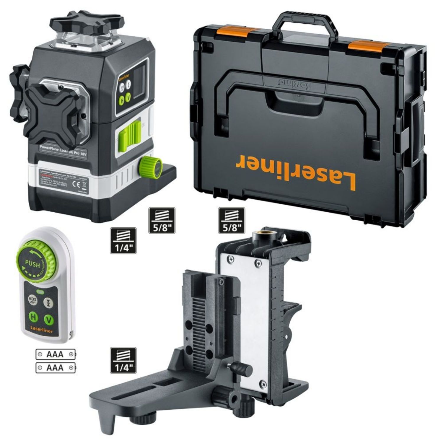 PowerPlane-Laser 3G Pro Multi 18V – Akkukäyttöinen linjalaser kaukosäätimellä